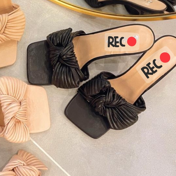 Bow Square Toe Slide heel - Picture 2 of 2